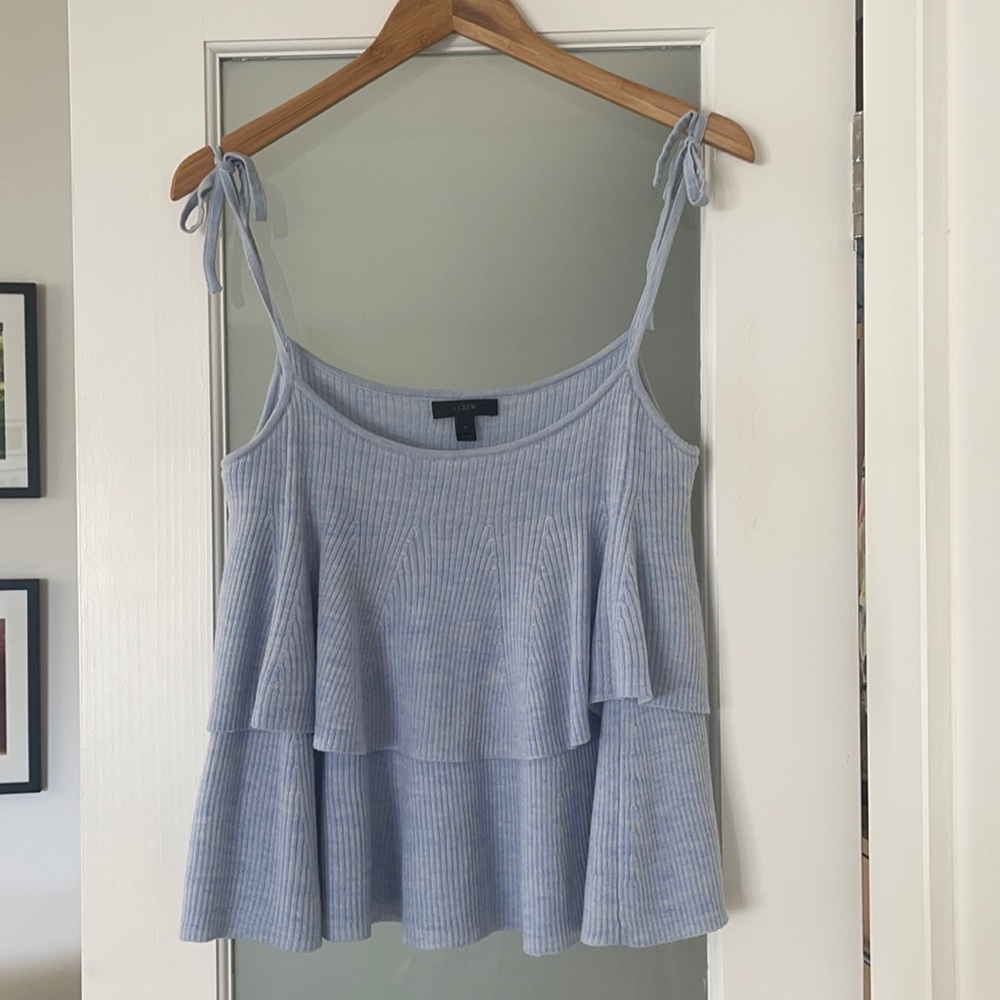 J Crew periwinkle blue merino wool tank top